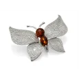 Srebrna Broszka "Motyl" – Filigran i Naturalny Bursztyn (Srebro 925) Srebrna Broszka "Motyl" – Filigran i Naturalny Bursztyn (Srebro 925)