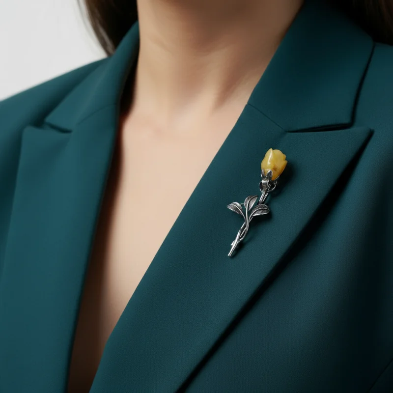 Srebrna Broszka "Piórko" (Srebro 925)