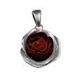 zawieszka srebrna z bursztynem - czerwona laguna zawieszka srebrna z bursztynem - czerwona laguna